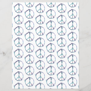 Funky Smufied Peace Signs Muster Scrapbook Paper