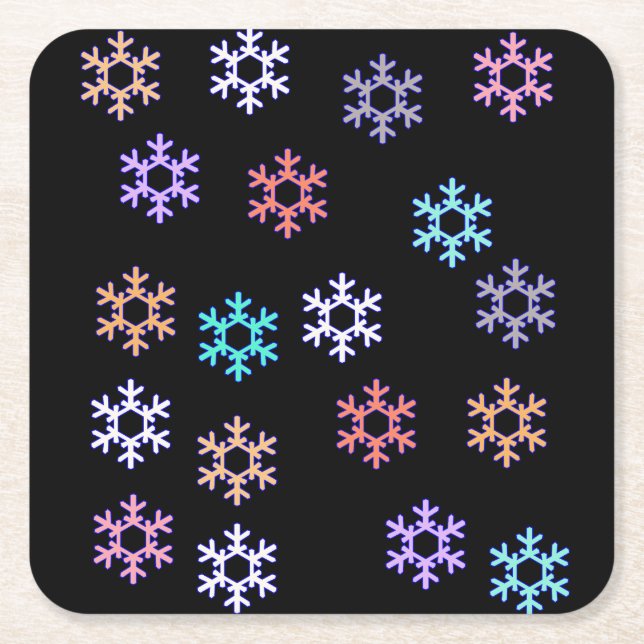 Funky Snowflakes Paper Untersetzer (Vorderseite)
