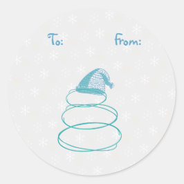 Funky Snowman Gift Tag Sticker