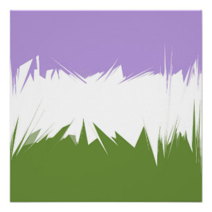 Funky Spiky ZigZag Abstrakte Genderqueer-Stolz-Fla Poster