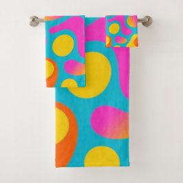 Funky Splash – Boogie Abstract Retro Handtuch Badhandtuch Set