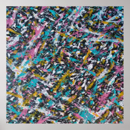 Funky Spritzer Art on Black Poster