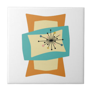 Funky Squeezed Rectangle Mitte des Jahrhunderts Fliese