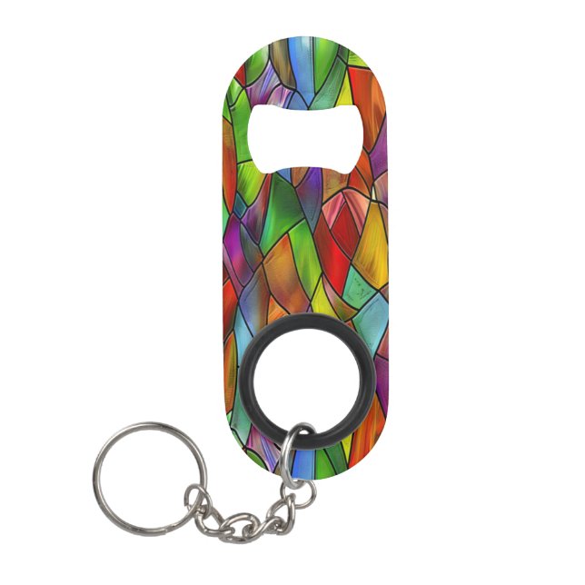 Funky Stached Glass Charm Mini Flaschenöffner (Vorderseite)