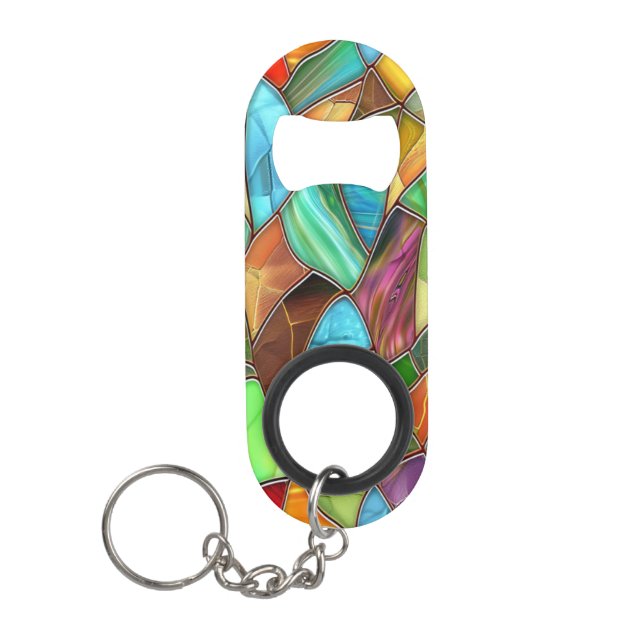 Funky Stains Glass Vibes Mini Flaschenöffner (Vorderseite)