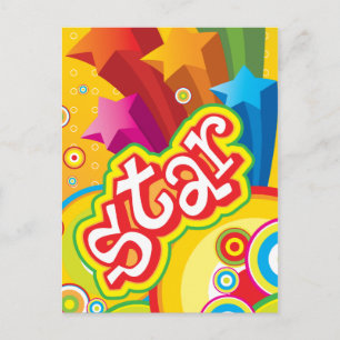 Funky Star Postcard Postkarte