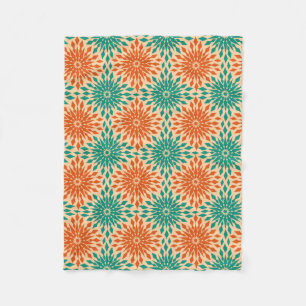 Funky Starburt aquamariner u. orange Entwurf Fleecedecke