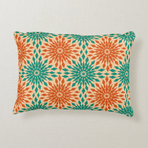 Funky Starburt aquamariner u. orange Entwurf Zierkissen