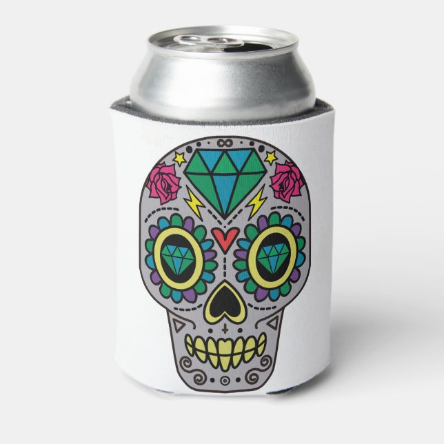Funky Sugar Skull Design Boho Liebe Dosenkühler (Kanne Rückseite)