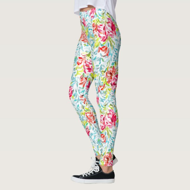 Funky Summer Colors Paint Spritzer Art Pattern Leggings (Links)