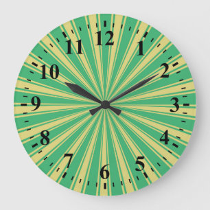 Funky Sun Rays Retro Stripes #5 Große Wanduhr