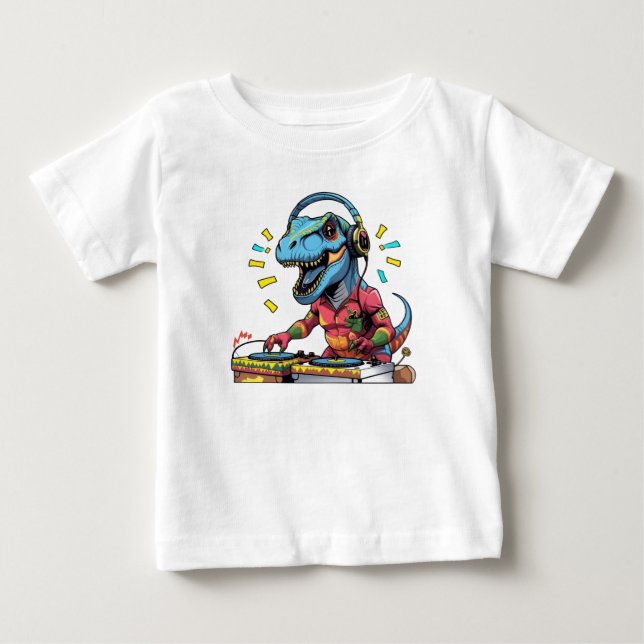 Funky T-Rex Music Lover T-Shirt (Vorderseite)