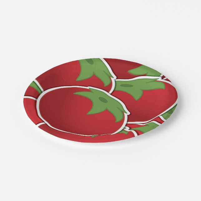 Funky Tomato Pappteller (Schrägansicht)