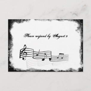 Funky Torn Paper Black Music rsvp avec enveloppes