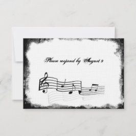 Funky Torn Paper Black Music uAwg mit Umschlägen RSVP Karte