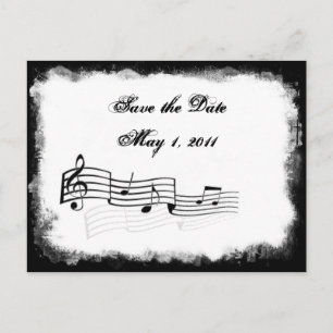 Funky Torn Paper Music Save the Date Ankündigungspostkarte