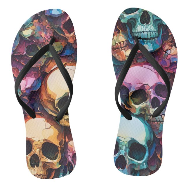Funky Totenköpfe Flip Flops (Fußbett)