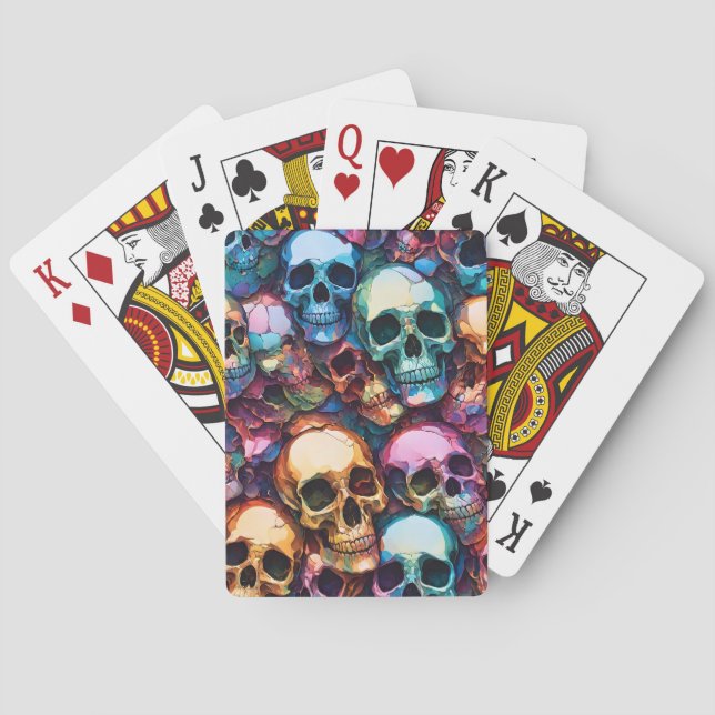Funky Totenköpfe Spielkarten (Rückseite)