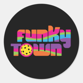 Funky Town Runder Aufkleber