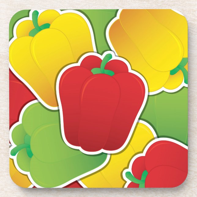 Funky Traffic light peppers Untersetzer (Vorderseite)