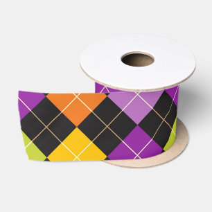 Funky Trendy Retro abstraktes Halloween-Muster Satinband