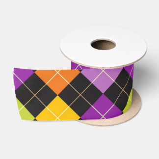 Funky Trendy Retro abstraktes Halloween-Muster Satinband