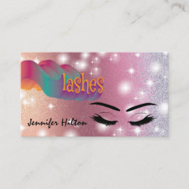 Funky trendy Retro farbenfrohe Lashes Logo Visitenkarte