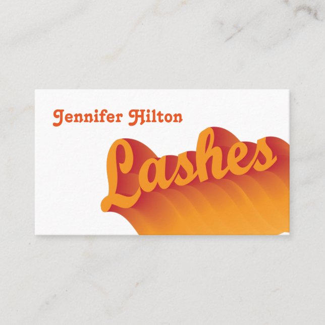 Funky trendy Retro farbenfrohe Lashes Logo Visitenkarte (Vorderseite)