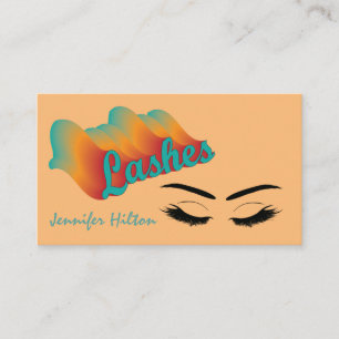 Funky trendy Retro farbenfrohe Lashes Logo Visitenkarte