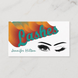 Funky trendy Retro farbenfrohe Lashes Logo Visitenkarte
