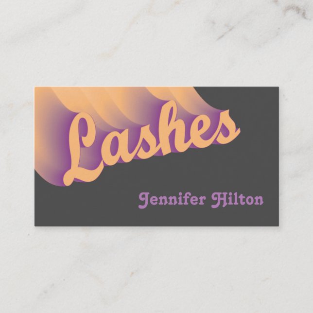 Funky trendy Retro farbenfrohe Lashes Logo Visitenkarte (Vorderseite)