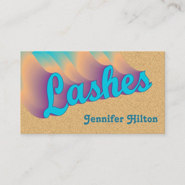 Funky trendy Retro farbenfrohe Lashes Logo Visitenkarte (Vorderseite)