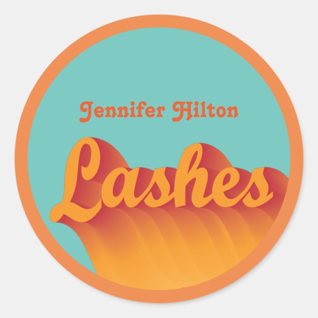 Funky trendy Retro farbenfrohe Lashes Runder Aufkleber (Vorderseite)