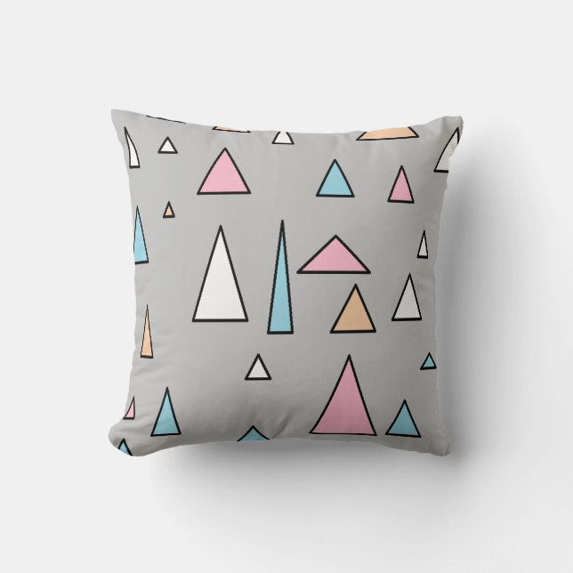 Funky Triangle Pastellfarben Kissen (Vorderseite)