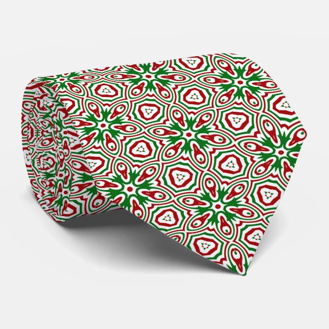Funky Trippy Eclectic Boho Christmas Kaleidoscope Krawatte (Gerollt)