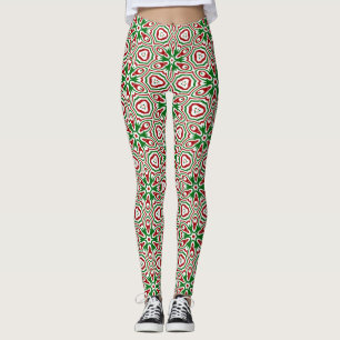 Funky Trippy Eklektischer Boho-Weihnachts-Kaleidos Leggings