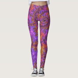 Funky Trippy Farbige Lebendige Spiralfraktal Leggings
