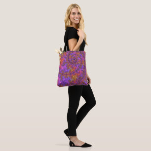 Funky Trippy Farbige Lebendige Spiralfraktale Tasche