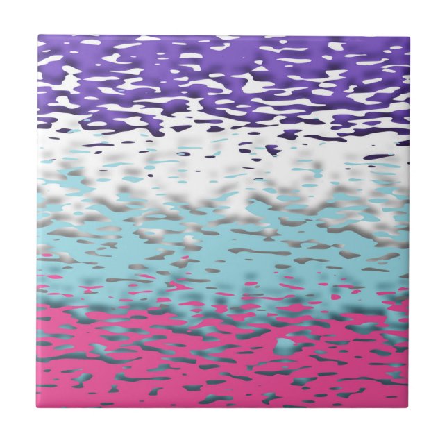 Funky Trippy Ripply Groovy Multisexuelle Pride-Fla Fliese (Vorderseite)