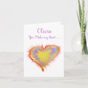 Funky Trippy Valentinstag Art Liebe Herzname Feiertagskarte