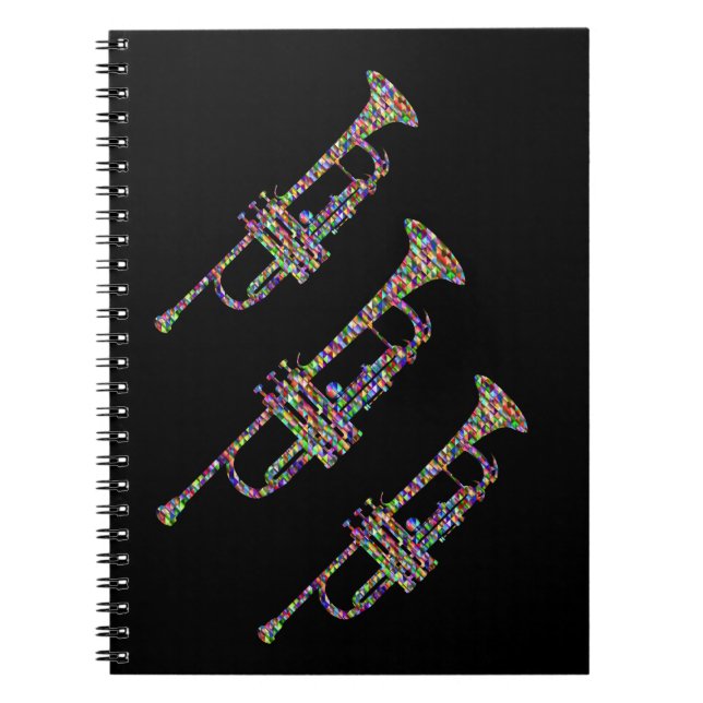 Funky Trompet Musikinstrument Notizblock (Vorderseite)