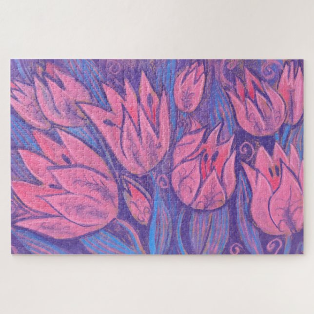 Funky Tulips Spring Flowers Blumenpastellfarben (Horizontal)