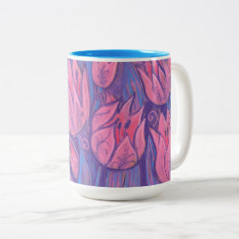 Funky Tulips Spring Flowers Blumenpastellfarben Zweifarbige Tasse