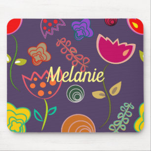 Funky Tulpe Lila Muster Personalisiert Mousepad