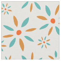 Funky-Türkis- und Orange-Retro-Blume