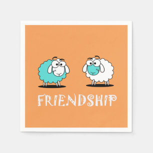 Funky Two Schafe Freundschaft Papier Serviette
