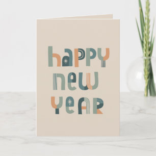 Funky Typografy Happy New Year Design Karte
