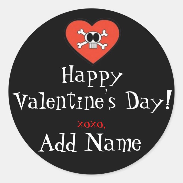 Funky Valentine Geschenkaufkleber Runder Aufkleber (Vorderseite)