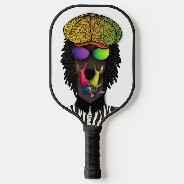 Funky Vibes Doberman Pickleball Paddle – Retro Coo (Vorderseite)