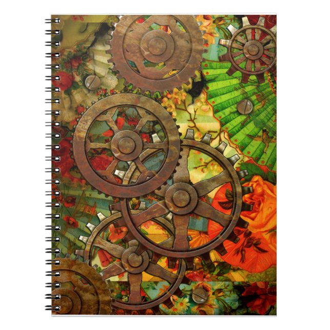 Funky viktorianisches Steampunk Notizbuch Notizblock (Vorderseite)